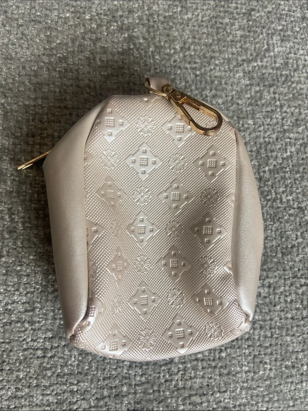 Small Women's Pouch - Light Pink with Gold Accent